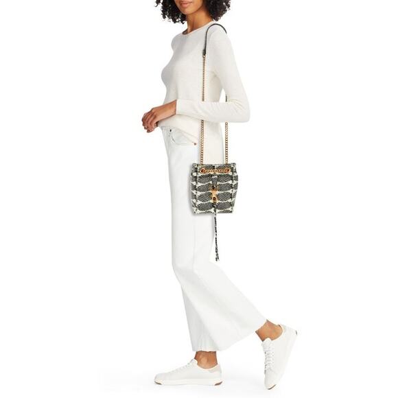 NEW Rebecca Minkoff Edie Embossed Leather Mini Bucket Bag - Picture 1 of 9